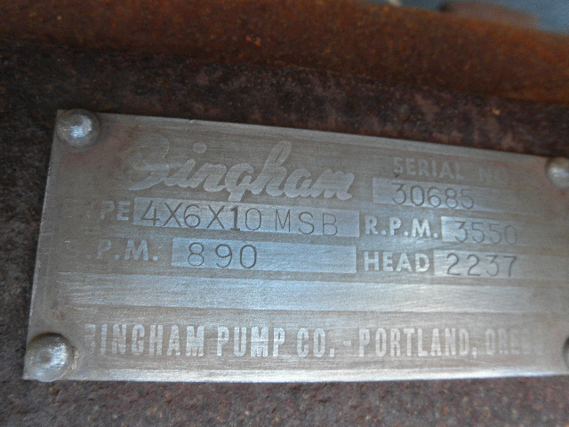 890 GPM @ 2237' TDH, Sulzer Bingham #4x6x10-MSB, Centrifugal Pump, Horz., BB3, 6-Stage, 6" suction, 3" - Image 7