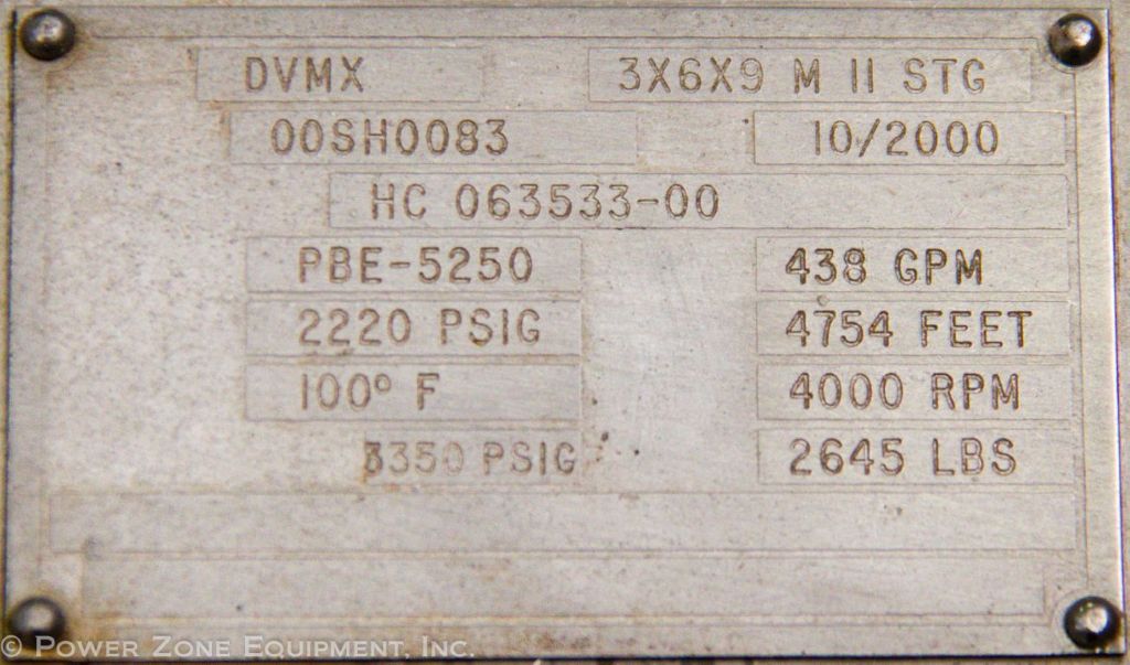438 GPM @ 4754' TDH, Flowserve #3x6x9M-DVMX, Centrifugal Pump, Horz., BB3, 11-Stage, 9.22" imp., 6" suction - Image 2