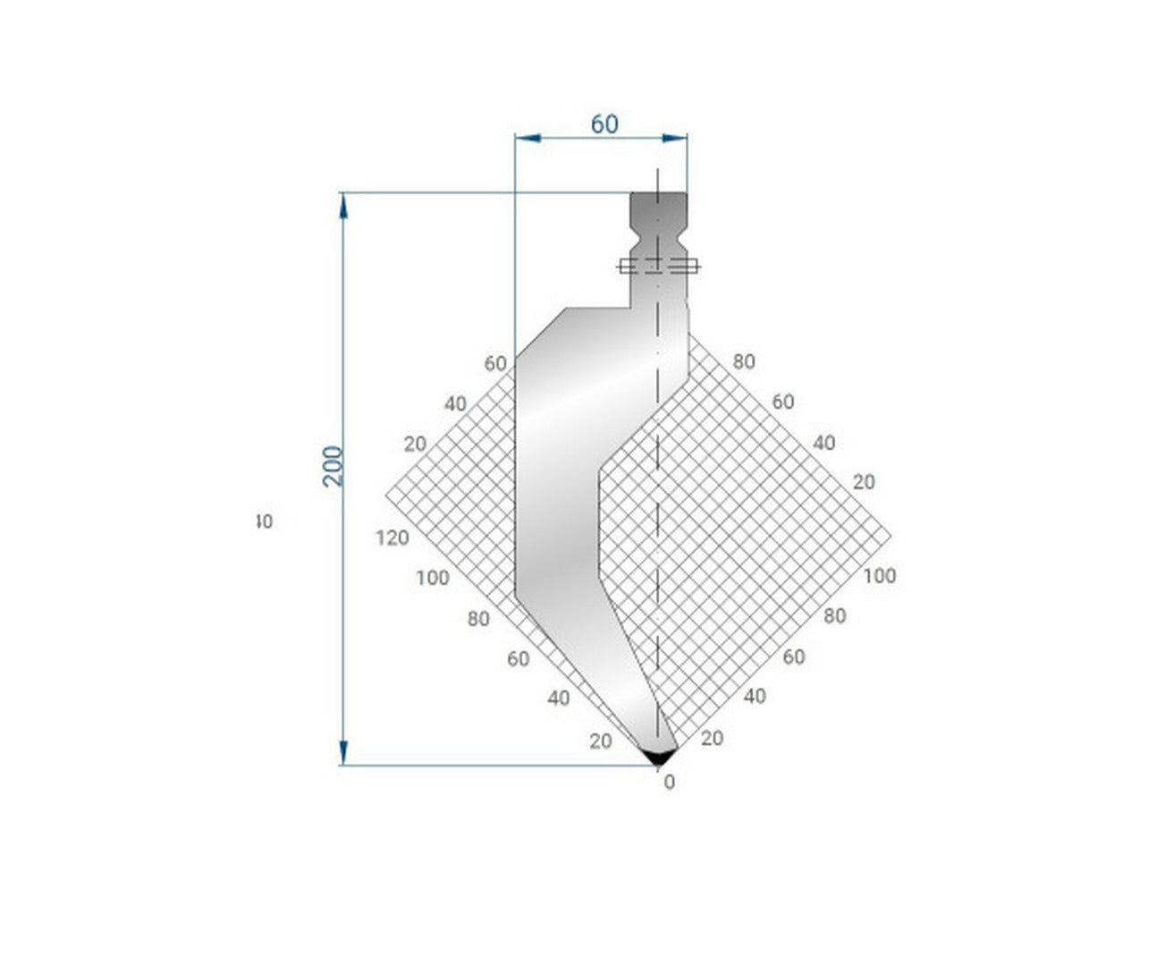21.65" L, Eurostamp #1332, 80° straight, relieved punch (segmented), flame hardened, new - Image 1