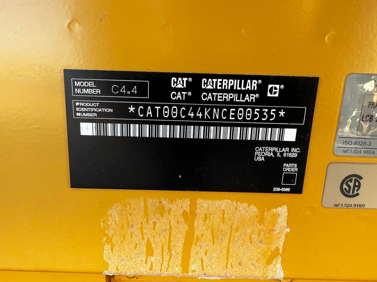 60 KW, Caterpillar #C4.4, Generator Head, sound attenuated enclosure 3, 11.5" Flywheel, 1 phase, 4-wire - Image 7