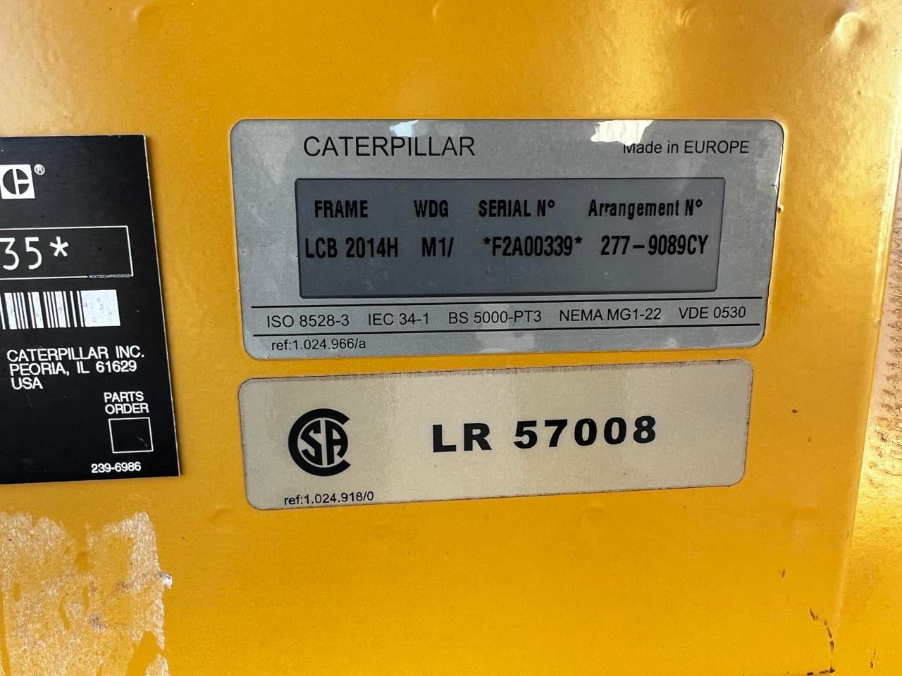 60 KW, Caterpillar #C4.4, Generator Head, sound attenuated enclosure 3, 11.5" Flywheel, 1 phase, 4-wire - Image 8