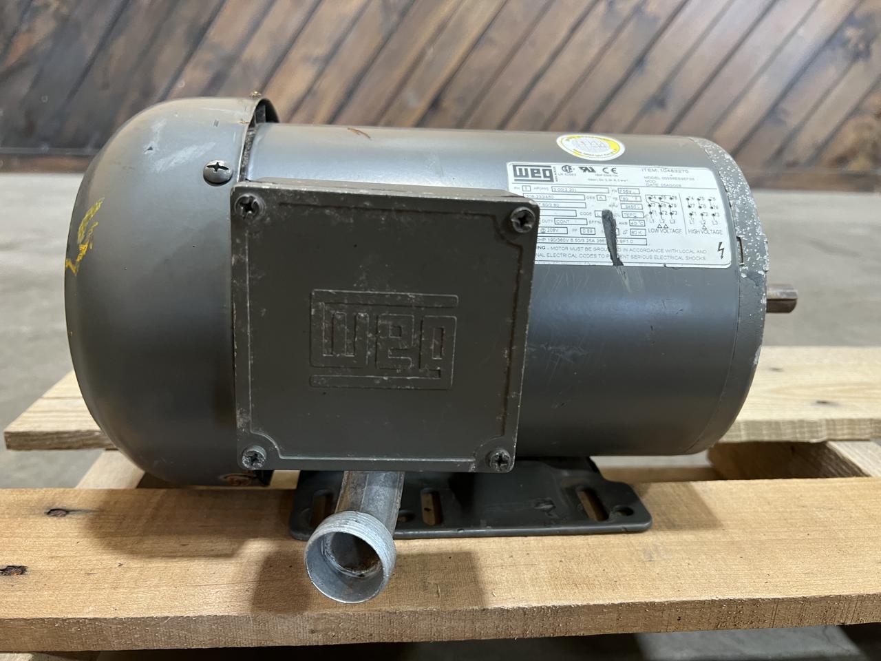 3 HP 3450 RPM WEG 00336ES3EF56, Frame F56H, TEFC, Continuous Duty, 3 phase, 208-230/460 Volts, 2008 - Image 5