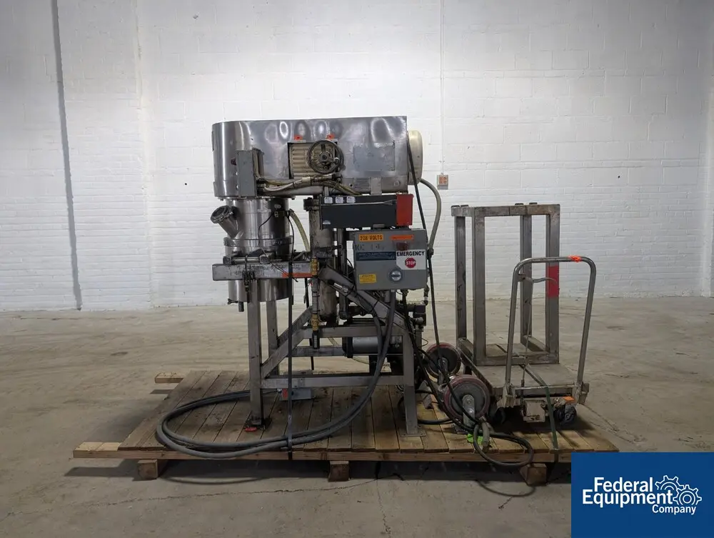4 gallon Scott Turbon #DP-5-HYD, Stainless Steel double planetary mixer, vacuum cover, jacketed mixing can - Image 1