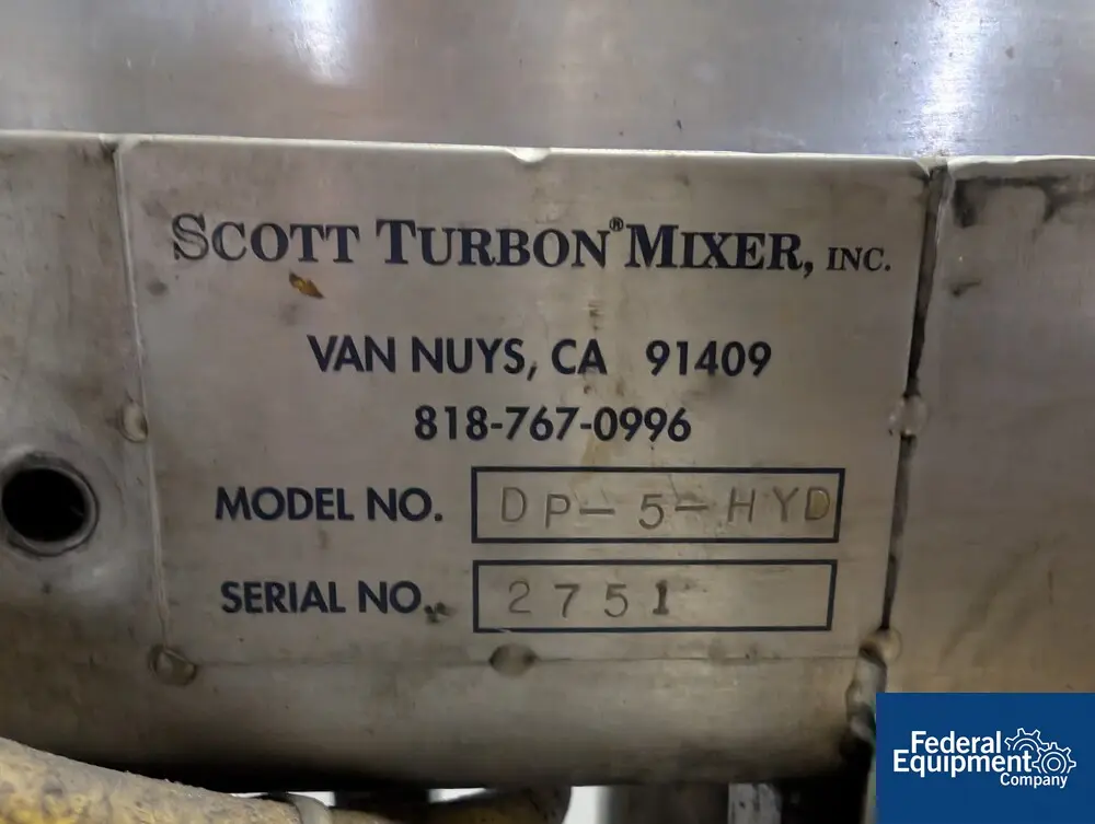 4 gallon Scott Turbon #DP-5-HYD, Stainless Steel double planetary mixer, vacuum cover, jacketed mixing can - Image 2