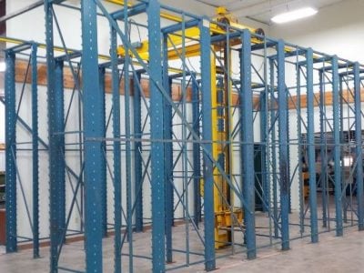 Pallet Stacking/Retrieval System, Stanley Vidmar 2K Stak System, 14 uprights, 42" x 52" pallets - Image 1