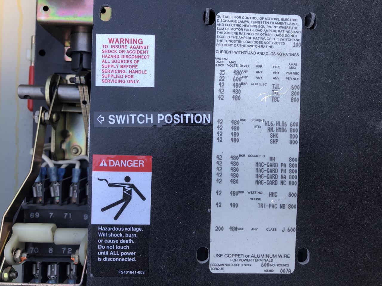 260 Amp. Asco #Series-940, transfer switch, 480 Volts, 3-phase, 3-poles wires - Image 6