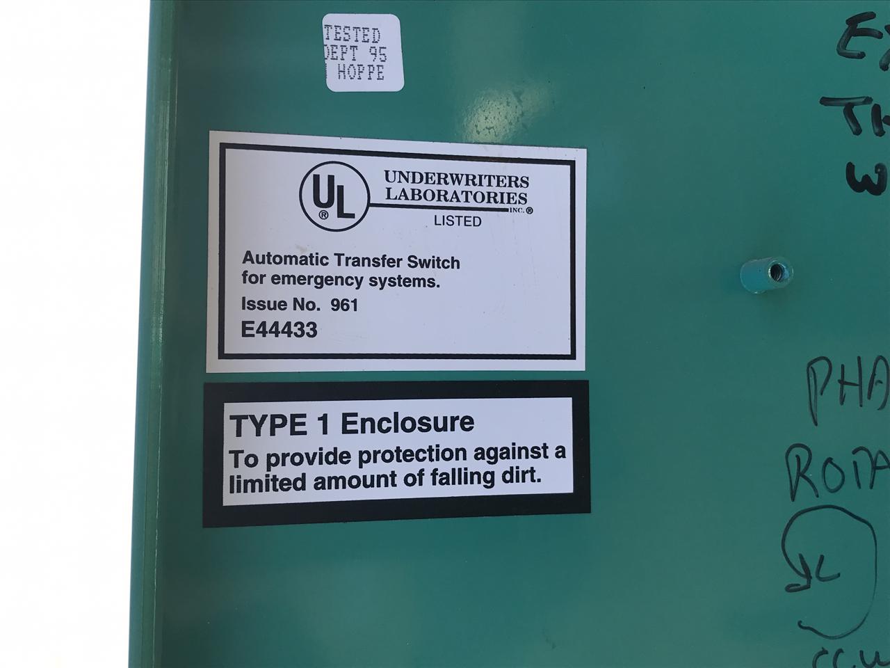 150 Amp. Cummins, Onan LT-150, automatic transfer switch, 480 Volts, 3-phase, 3-poles, 2001 - Image 8