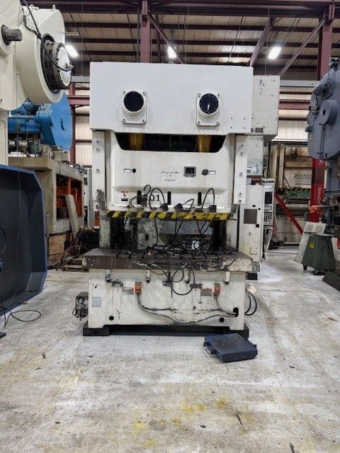 176 Ton, Aida #NC2-160(1), double crank gap frame press, 5.12" stroke, 17.72" Shut Height, 3.94" adj., 80.3" - Image 1