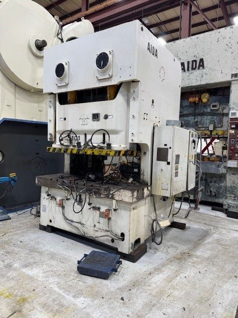 176 Ton, Aida #NC2-160(1), double crank gap frame press, 5.12" stroke, 17.72" Shut Height, 3.94" adj., 80.3" - Image 2