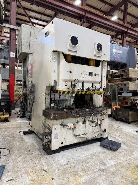 176 Ton, Aida #NC2-160(1), double crank gap frame press, 5.12" stroke, 17.72" Shut Height, 3.94" adj., 80.3" - Image 3