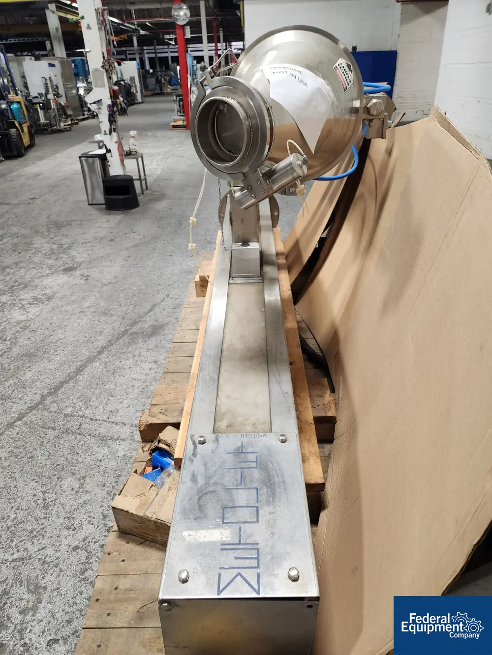 MetoLift Drum Lifter, Stainless Steel, approximately 74" lift, with drum lift attachment and funnel - Image 3