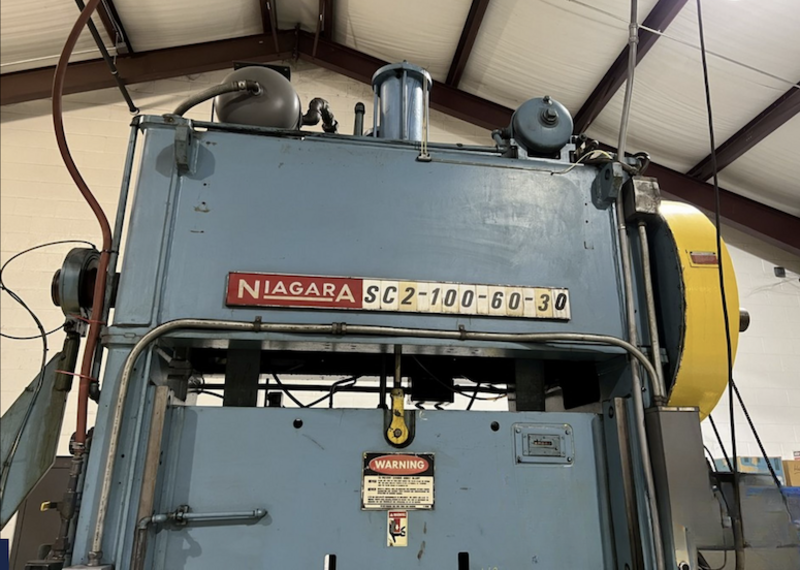 100 Ton, Niagara #SC2-100-60-30, straight side double crank, 4" stroke, 20" Shut Height, 60" x30" bed, 75-130 - Image 6