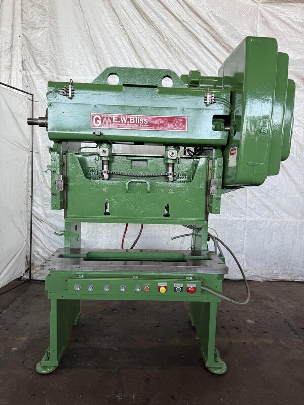 35 Ton, Bliss #C2-35, gap frame press, 2" stroke, 18" x550" bed, 12" x42" ram/slide area, air clutch & brake - Image 1