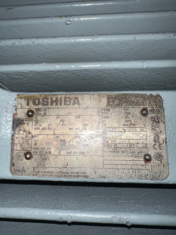 300 HP 1800 RPM Toshiba, Frame 449TS, 330a, 460 Volts - Image 1