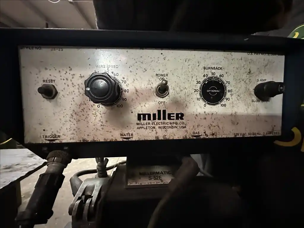 200 Amps, Miller #SCP-200C, DC arc welder with Millermatic S-52E wire feeder cart - Image 7