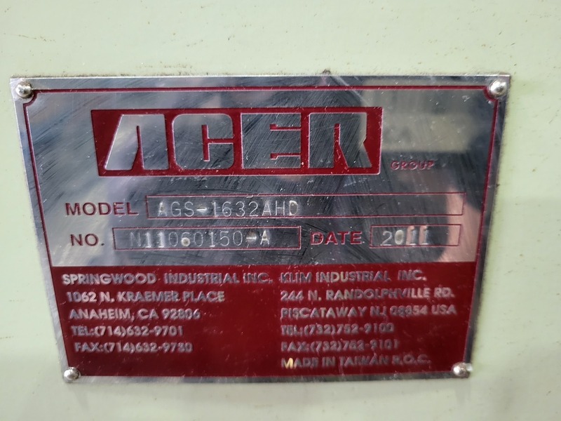 16" x 32" Acer #AGS-1632AHD, surface grinder, 14" x 2" x 5" wheel, 7.5 HP, 2011 - Image 2