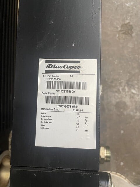 cooler for oem Atlas Copco #GA55+, vertical rotary screw air compressor cooler ONLY - Image 2