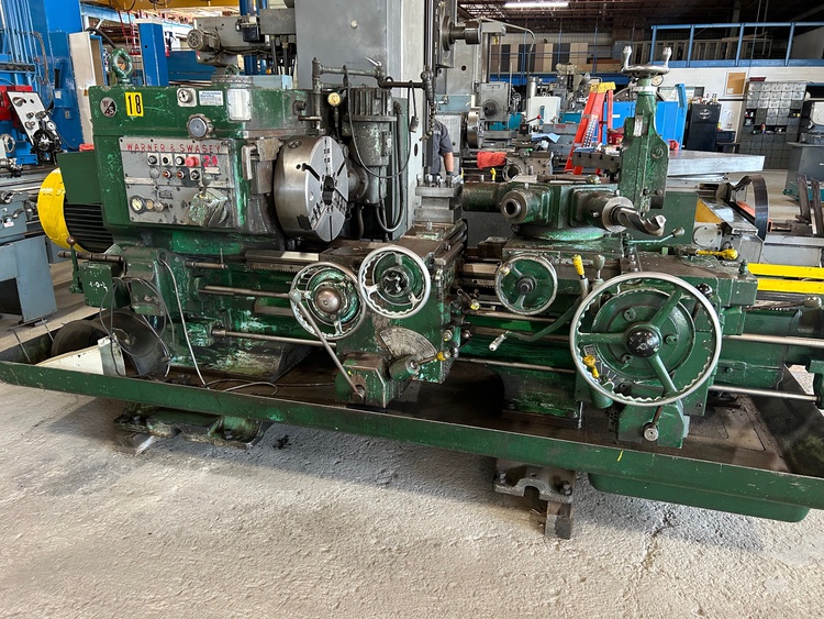 No. 2A Warner & Swasey, M3470, saddle type turret lathe with cross sliding turret, power chuck wrench, 3-jaw - Image 1