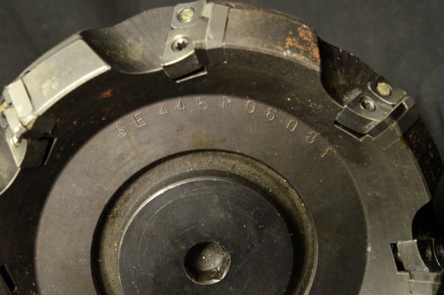Kennametal / Erikson #CV50SM200240, CAT 50 shell mill holder, w/ 2" pilot & Mitsubishi Indexable Face Mill - Image 5