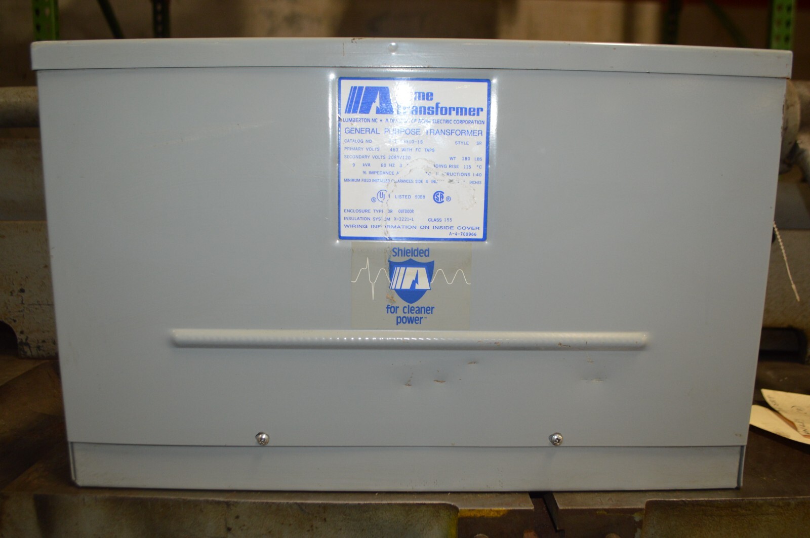 9 KVA 480 Primary, 208Y/120 Secondary, Acme #T-2-53310-1S, General Purpose Transformer - Image 1
