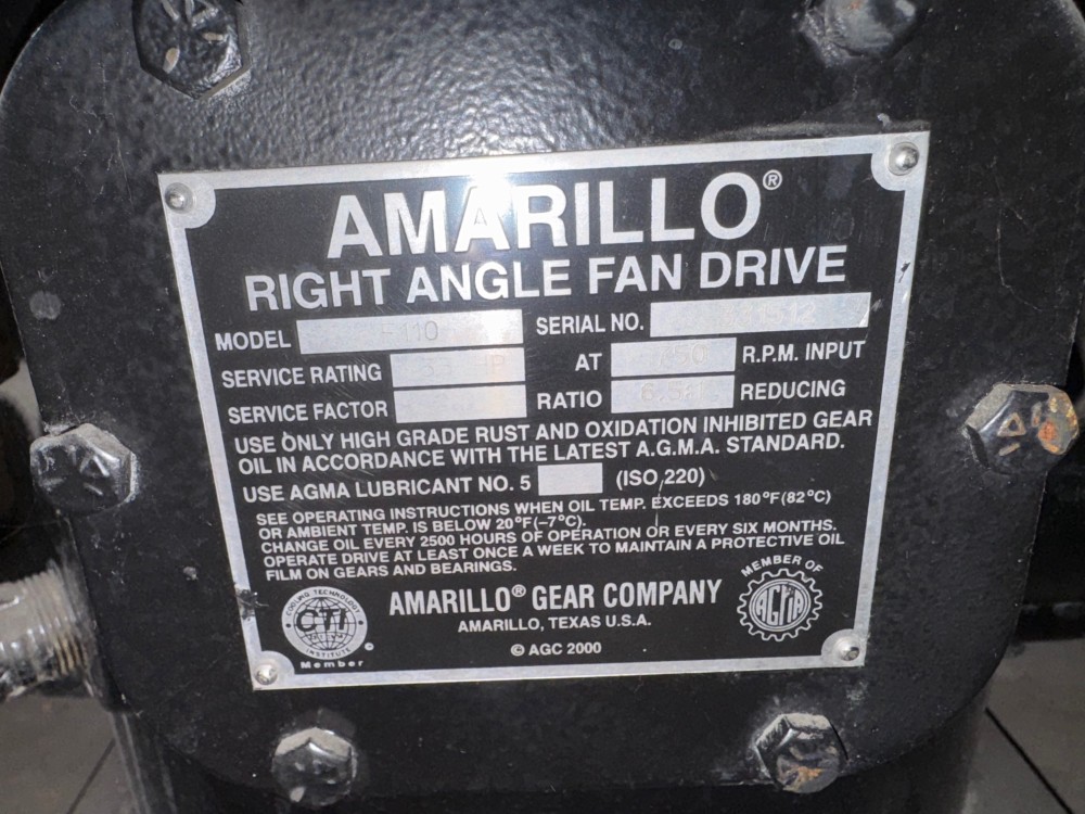 Series F110, Amarillo, right angle fan drive, 6.50 -1 ratio, new surplus - Image 2