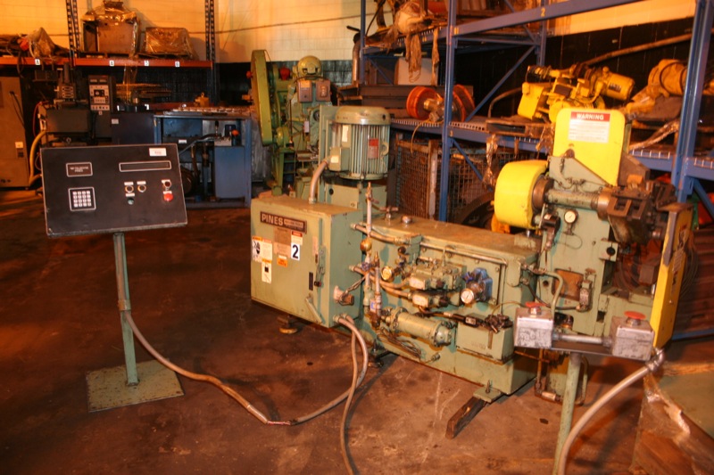 Pines #5T, vertical hydraulic tube bender, pedestal mounted controls, Bijur lube system, 1986 - Image 1