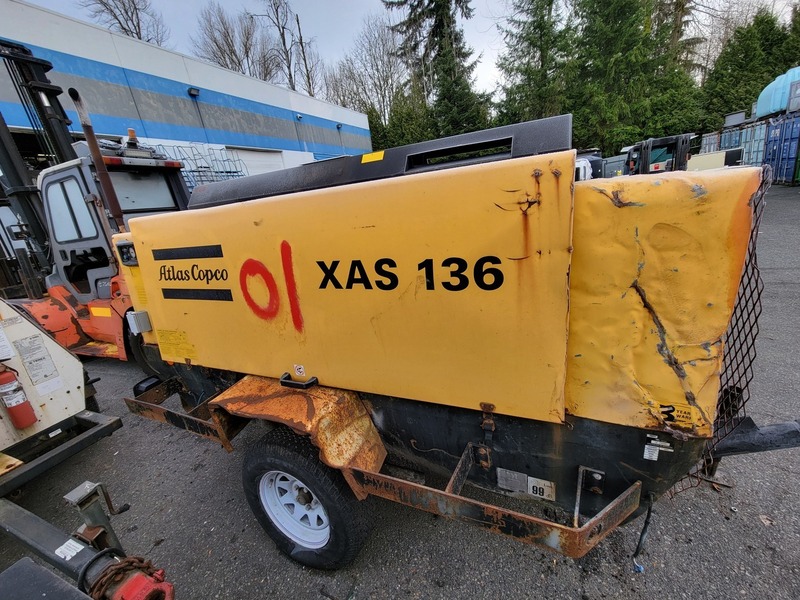 286 cfm, 101 psi, Atlas Copco #XAS136DD-AS-F AC-LEG, portable diesel air compressor, 2006 - Image 3