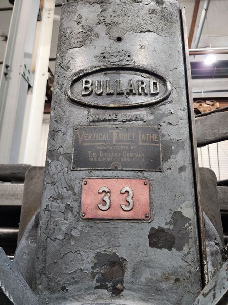 33" Bullard #33, vertical turret lathe, 8.2 to 100 RPM, 33" 4-Jaw chuck, 35" swing side head below table - Image 4