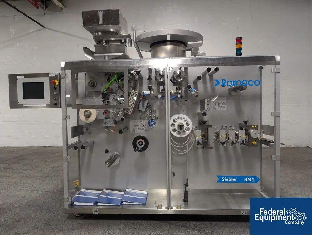 Romaco #SIEBLER-HM-1/230, strip packing machine, 10 lanes, 350 cycles/min, servos, 480V., 2008 - Image 1