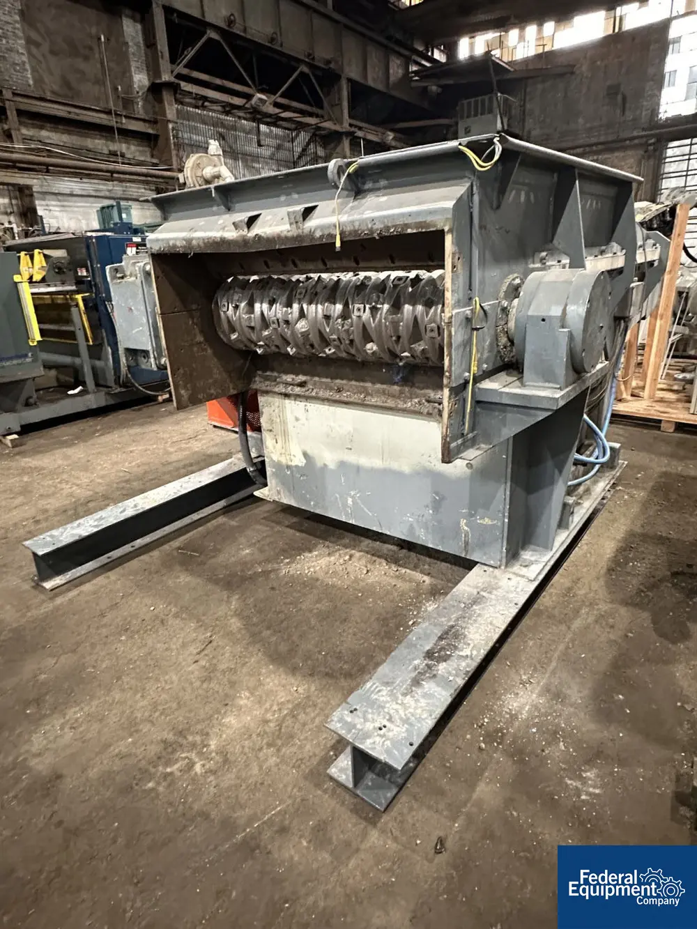 Vecoplan #RG-52/150-SPK-FF, single shaft shredder, 51" width x 15" diameter, 460V., horizontal hydraulic ram - Image 7