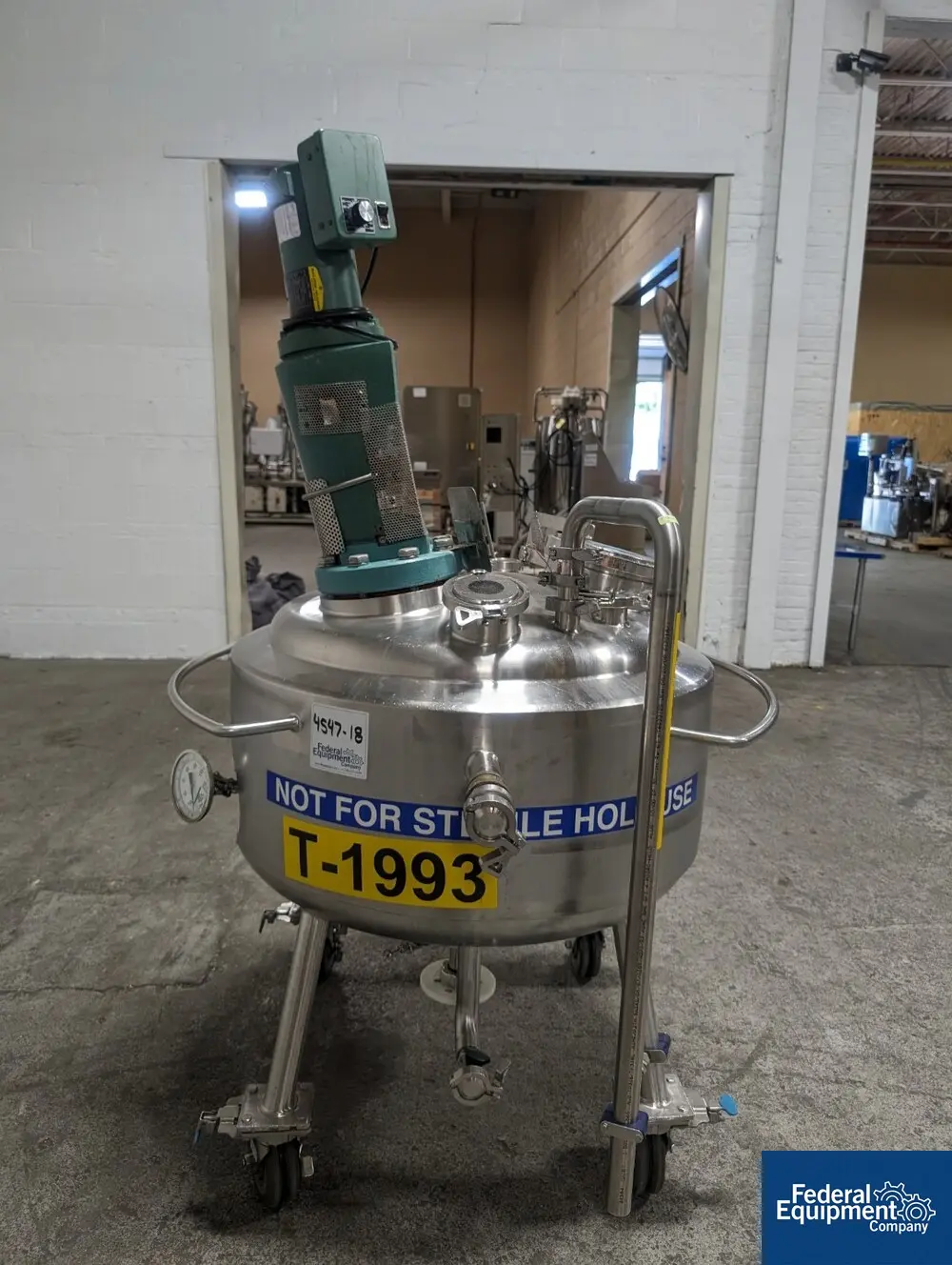 39.63 gallon Precision Stainless, Stainless Steel agitated reactor, 29-1/5" diameter, 23-1/2" straight side - Image 5