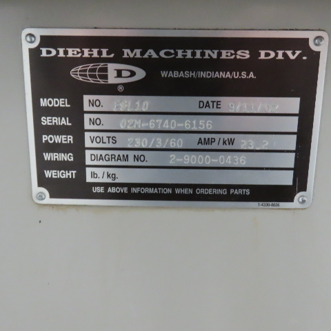 Diehl #ESL-10, 10" straight line rip saw, 7.5 HP, with laser & casters, 230/460 V., 2002 - Image 2