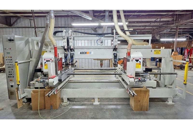 Koch #SBD-B, feed thru double end trim, bore & dowel boring machine, 1.18" x 9.8" x 98.4" capacity, 2005 - Image 2