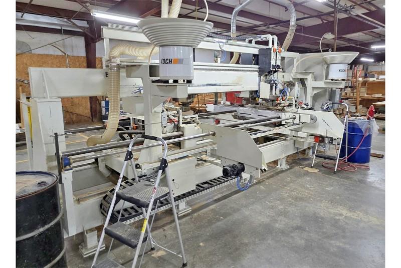 Koch #SBD-B, feed thru double end trim, bore & dowel boring machine, 1.18" x 9.8" x 98.4" capacity, 2005 - Image 4