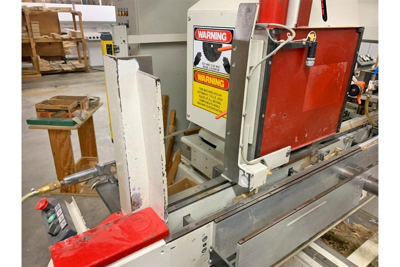 Koch #SBD-B, feed thru double end trim, bore & dowel boring machine, 1.18" x 9.8" x 98.4" capacity, 2005 - Image 7