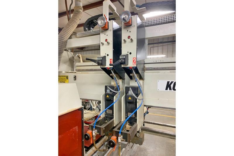 Koch #SBD-B, feed thru double end trim, bore & dowel boring machine, 1.18" x 9.8" x 98.4" capacity, 2005 - Image 8