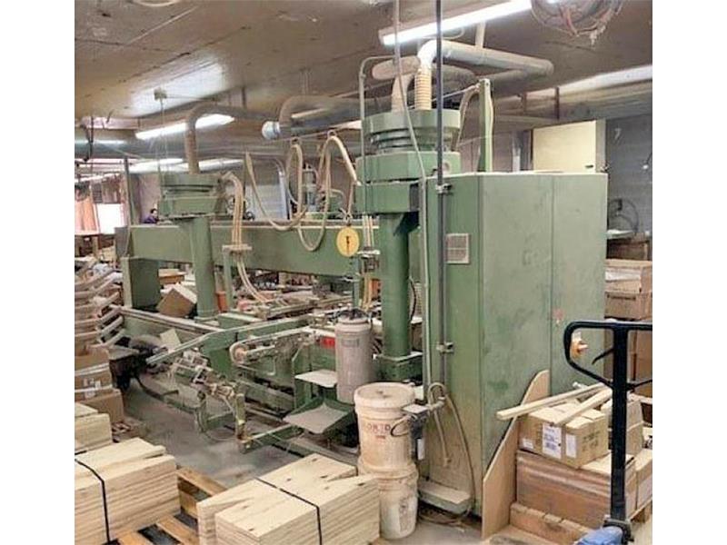 Koch #SBD-B, feed thru double end trim, bore & dowel boring machine, 1.18" x 9.8" x 98.4" capacity, 1984 - Image 2