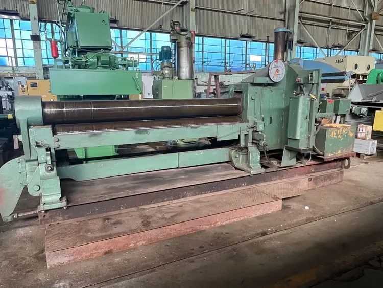 8' x 1/2" Bertsch #9, 3-roll plate bending roll with air drop end, initial pinch, 1971 - Image 1