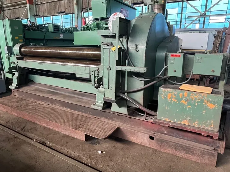 8' x 1/2" Bertsch #9, 3-roll plate bending roll with air drop end, initial pinch, 1971 - Image 3