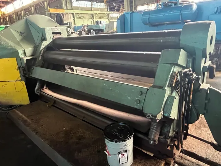 8' x 1/2" Bertsch #9, 3-roll plate bending roll with air drop end, initial pinch, 1971 - Image 6