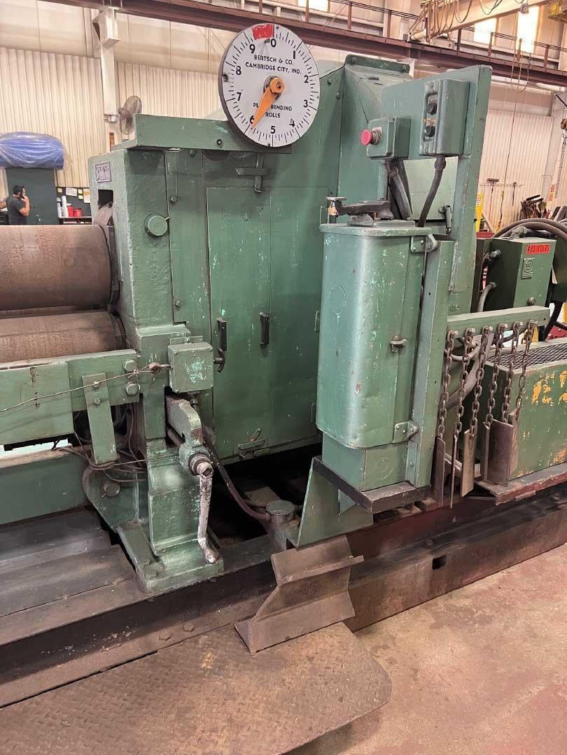 8' x 1/2" Bertsch #9, 3-roll plate bending roll with air drop end, initial pinch, 1971 - Image 10