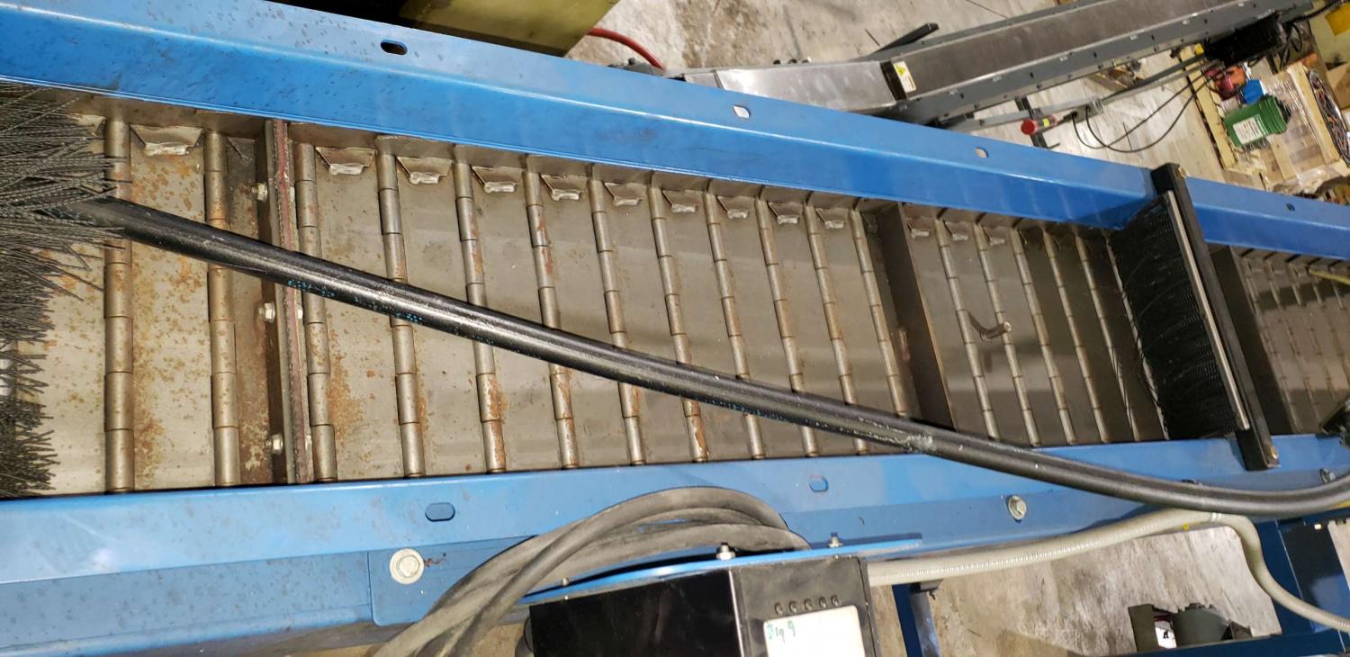 11.5" wide x 11.39" long, Unloading Parts Conveyor, 34" loading height, 52"/36" discharge height, 20 deg. - Image 4