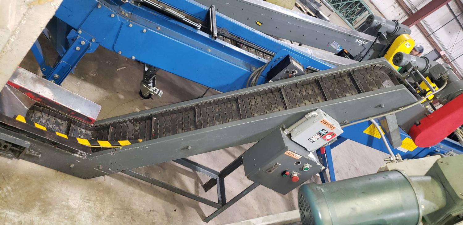 8" x 8.2" Unloading Parts Conveyor, 12" loading height, 60" discharge height, 45 deg. Incline, 240 V - Image 3