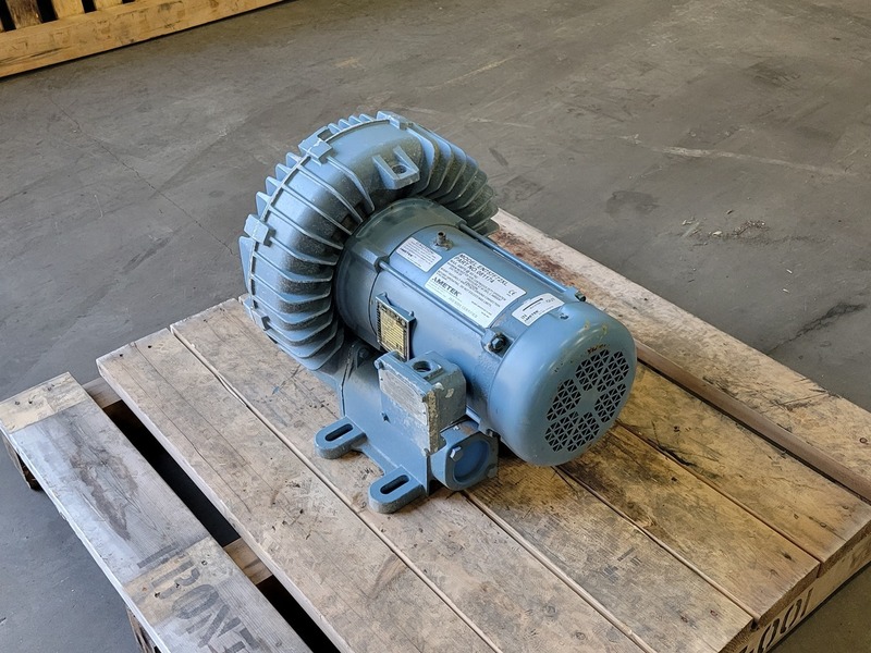 310 cfm, 3 psi, Ametek #EN757F72XL, centrifugal regenerative blower, 2.5" openings, 3450 RPM, 5 HP - Image 4