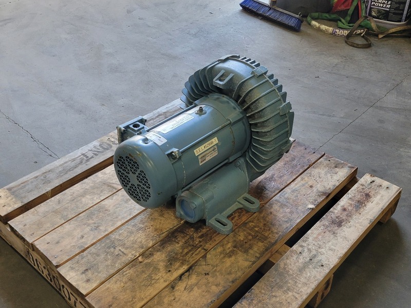 310 cfm, 3 psi, Ametek #EN757F72XL, centrifugal regenerative blower, 2.5" openings, 3450 RPM, 5 HP - Image 6