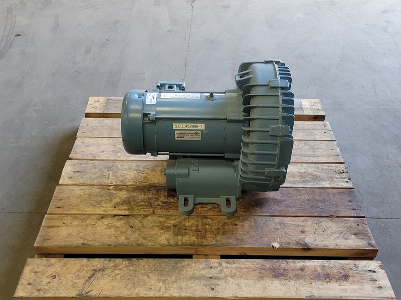310 cfm, 3 psi, Ametek #EN757F72XL, centrifugal regenerative blower, 2.5" openings, 3450 RPM, 5 HP - Image 7