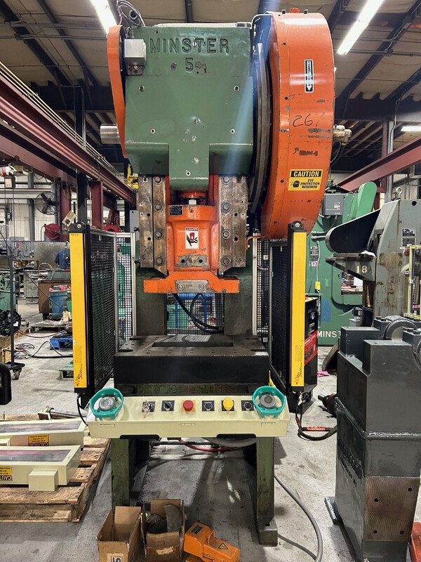 45 Ton, Minster #5, OBI press, S/N 5F-19113, 3" stroke, 90-180 SPM, 3" slide adj, STK# 1473 - Image 1