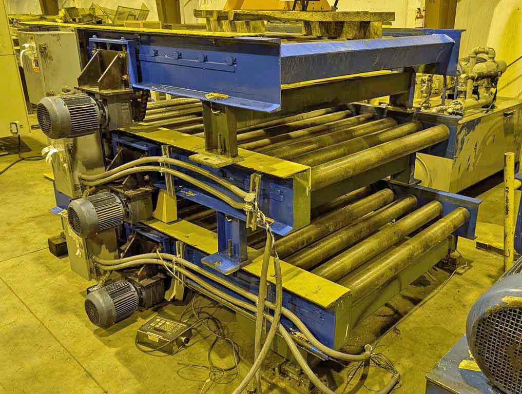 20000 lb. Braner Conveyor, banding line, (2) sections of storage conveyor, 4" diameter x 52" face rolls - Image 2