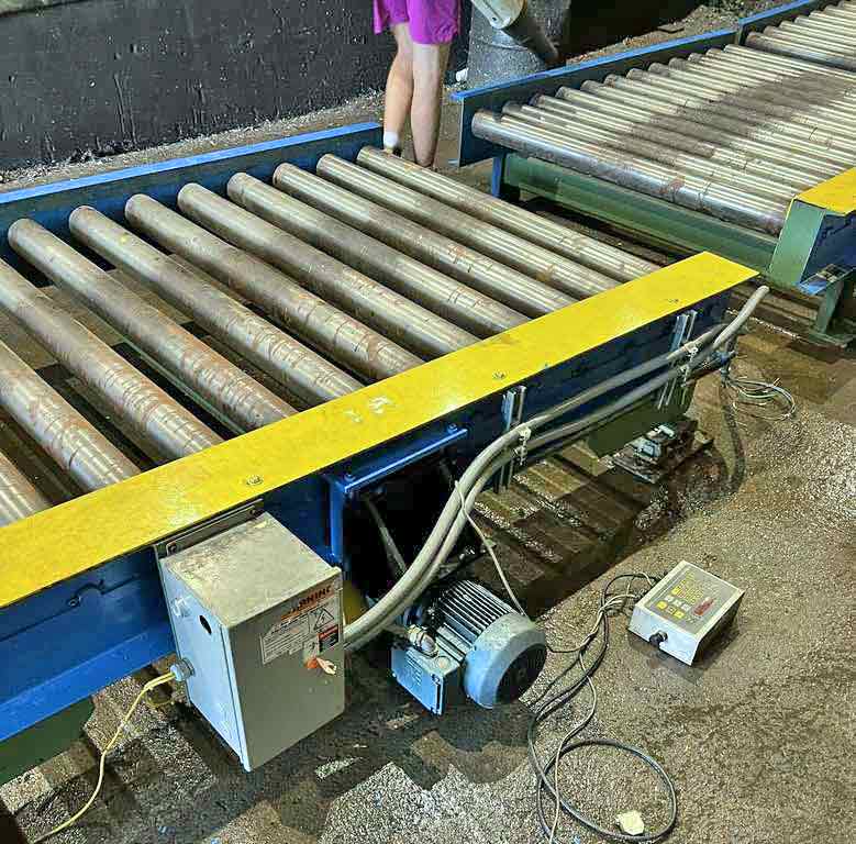 20000 lb. Braner Conveyor, banding line, (2) sections of storage conveyor, 4" diameter x 52" face rolls - Image 7