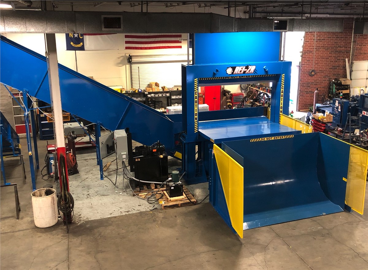Recycling Equipment Inc. #12072ST, 120" W x 72" H roll splitter, 20 HP hydraulic power pack, hydraulic dump - Image 8